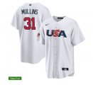 2023 World Cup #31 Mullins white USA majestic baseball jerseys