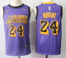 Nike Los Angeles Lakers #24 Kobe Bryant purple basketball jerseys-S8