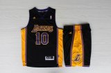 Los Angeles Lakers #10 Steve Nash Black yellow NBA suits