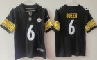 Women Nike Pittsburgh Steelers #6 Patrick Queen black Nike Vapor F.U.S.E. Limited Jersey