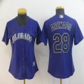 Women Nike Colorado Rockies #28 Nolan Arenado purple mlb jersey