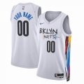 Customized Brooklyn Nets white basketball jerseys city version