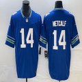 Nike Seattle Seahawks #14 D.K. Metcalf blue throwback Color Rush Limited Jersey-BD