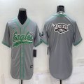 Nike Philadelphia Eagles blank gray baseball jerseys Joint name-BD