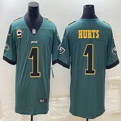 Nike Philadelphia Eagles #1 Jalen Hurts green Color Rush Limited Jersey 01