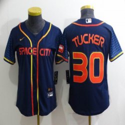 Youth Nike Houston Astros #30 Kyle Tucker dark blue baseball jerseys city version