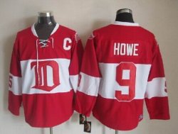 Detroit Red Wings #9 Gordon Howe Red CCM NHL Jersey C patch