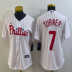 Women Nike Philadelphia Phillies #7 Trea Turner white majestic baseball jersey