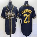 Nike Pittsburgh Pirates #21 Roberto Clemente Black majestic baseball jerseys Joint name-BD 02