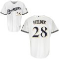 Milwaukee Brewers Fielder 28# white jersey