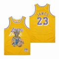 Los Angeles Lakers #23 LeBron James Throwback Yellow NBA Basketball jerseys 02-SG