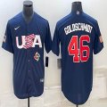 2023 World Cup #46 Paul Goldschmidt blue USA majestic baseball jerseys 08