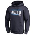 Men's Winnipeg Jets Fanatics Branded Navy Iconic Collection On Side Stripe Pullover Hoodie