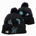 2024 Florida Marlins black MLB Cuffed Knit Hats