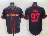 Nike San Francisco 49ers #97 Nick Bosa black baseball jerseys Joint name -BD