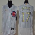 Nike Chicago Cubs #17 Kris Bryant white Gold Flexbase Authentic Collection Jersey-WL