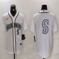 Nike Seattle Mariners blank white majestic mlb jersey-BD 04