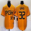 Nike Pittsburgh Pirates #32 Henry Davis Yellow MLB baseball Jerseys city version 03