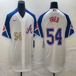 Nike Anaheim Angels #54 Max Fried white blue majestic baseball city version 03