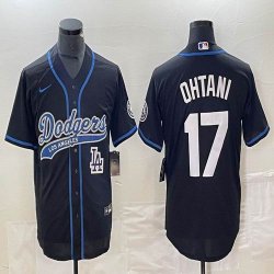 Los Angeles Dodgers #17 Shohei Ohtani black Nike majestic baseball Jersey Joint name -BD 02