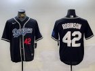 Los Angeles Dodgers #42 Jackie Robinson black nike majestic baseball jersey