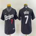 Youth Los Angeles Dodgers #7 Julio Urias black majestic baseball jerseys 03