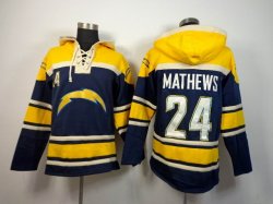 San Diego Chargers #24 Ryan Mathews blue yellow nfl Hooded Sweatshirt