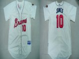 Atlanta Braves #10 Chipper Jones Cream MLB Jerseys-BY