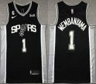 Nike San Antonio Spurs #1 Victor Wembanyama black basketball jerseys with 6 patch-XD 01