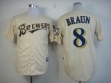 Milwaukee Brewers Ryan Braun 8 beige Jersey