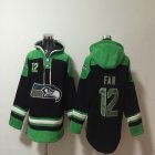 Seattle Seahawks #12 Fan black green NFL Hooded Sweatshirt