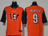 Nike Cincinnati Bengals #9 Joe Burrow orange fashion Color Rush Limited Jersey-WL