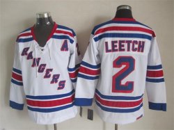 Reebok NY Rangers #2 Brian Leetch white ice hockey jersey A patch