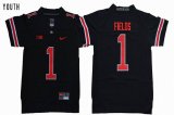 Youth Ohio State Buckeyes #1 Justin Fields black NCAA Football Jersey