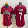 Youth 2023 World Cup Mexico #7 Julio Urias red majestic baseball jerseys 01