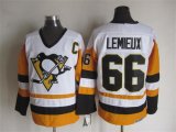 Pittsburgh Penguins #87 Sidney Crosby white throwback CCM Ice Hockey jersey C patch