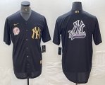 Nike New York Yankees blank black gold majestic baseball Jersey 14