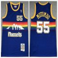 Denver Nuggets 55# Dikembe Mutombo blue throwback nba jersey-XD