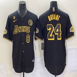 Nike Los Angeles Dodgers #8 and #24 Kobe Bryant black NBA and baseball Jerseys Joint name -BD 06