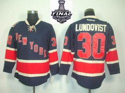 2014 stanley cup New York Rangers 30 Henrik Lundqvist dark blue nhl jersey