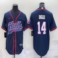 Nike Buffalo Bills #14 Stefon Diggs dark blue baseball jerseys Joint name-BD