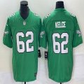 Nike Philadelphia Eagles #62 Jason Kelce green throwback Color Rush Limited Jersey