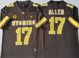 Wyoming Cowboys Josh Allen #17 brown college jerseys