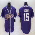 Nike Minnesota Vikings #15 Joshua Dobbs purple baseball jerseys Joint name-BD