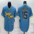 Nike Milwaukee Brewers #15 Taylor skyblue majestic baseball Jersey city version