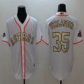 Nike Houston Astros #35 Justin Verlande white baseball jerseys with Majestic MLB World Series patch