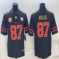 Nike Kansas City Chiefs Travis Kelce #87 black Color Rush Limited Jerseys C patch