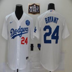 Nike Los Angeles Dodgers Kobe Bryant White majestic baseball Jersey-KB 2020 World Series