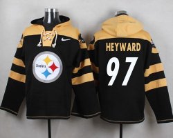 Custom Pittsburgh Steelers #97 Heyward black yellow nfl Hooded Sweatshirt