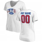 New York Jets NFL Pro Line by Fanatics Branded Women's Any Name & Number Banner Wave V-Neck T-Shirt â€“ White